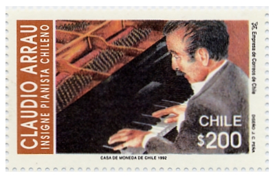 Pianista Chileno. Sellos Postales De Chile Claudio Arrau 