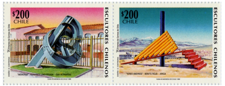 Serie De Escultores Chilenos Sellos Postales De Chile 1996 